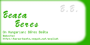 beata beres business card